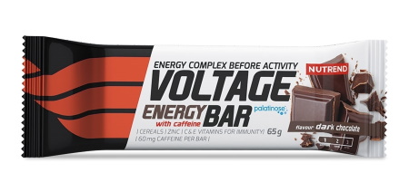 NUTREND VOLTAGE ENERGY BAR WITH CAFFEINE 65 g hořká čokoláda