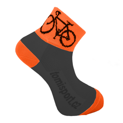 ponožky - CYKLISTICKÉ fluo černo-oranžová 43 - 46
